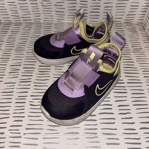 Nike Girls Flex Runner Cave Purple Light Lemon Running Shoes Sneakers Size‎ 7C